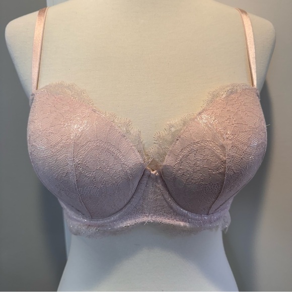 Victoria Secret bra 34DD pink lace underwire bra - Picture 1 of 11